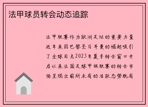 法甲球员转会动态追踪